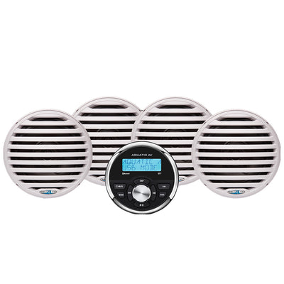 Aquatic AV Economy Gauge Stereo/Speakers Kit - White [EG200]