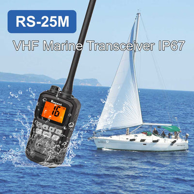 RS-25M Marine Transceiver VHF IP-X7 Waterproof Handheld Walkie Talkie Float Boat Vessel Talk Two Way Radio