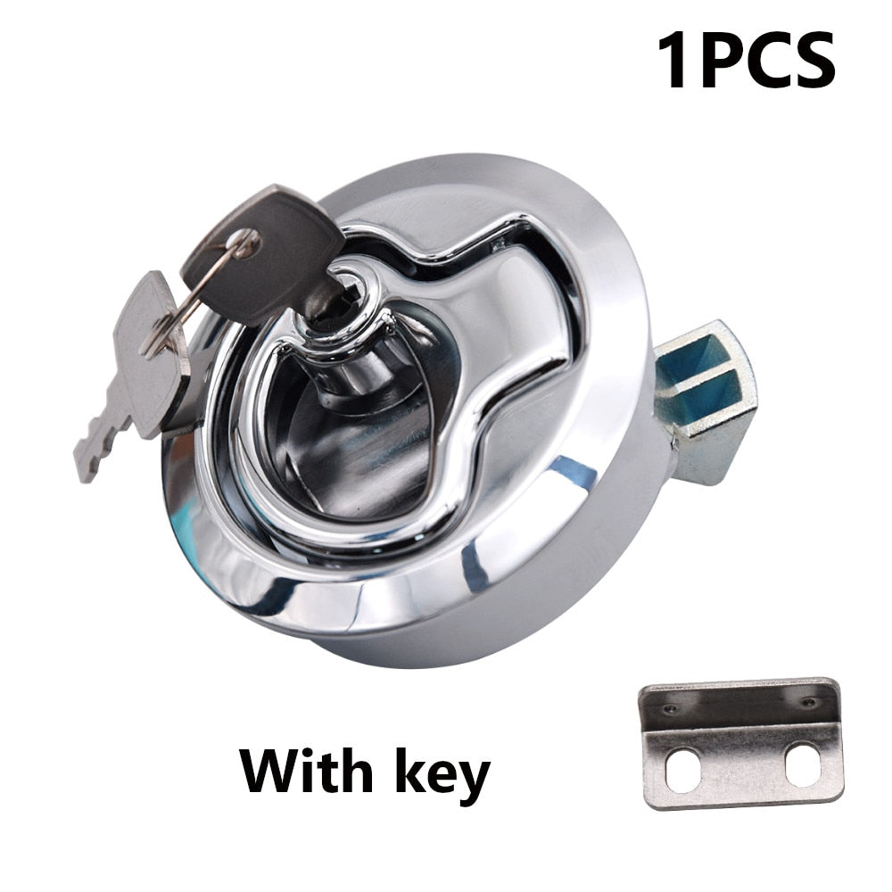 Boat Yacht Car RV Door push lock with Key kit Stainless Steel Door Lock 2" Flush Pull Slam Latch RV Deck Hatchs marine hardware